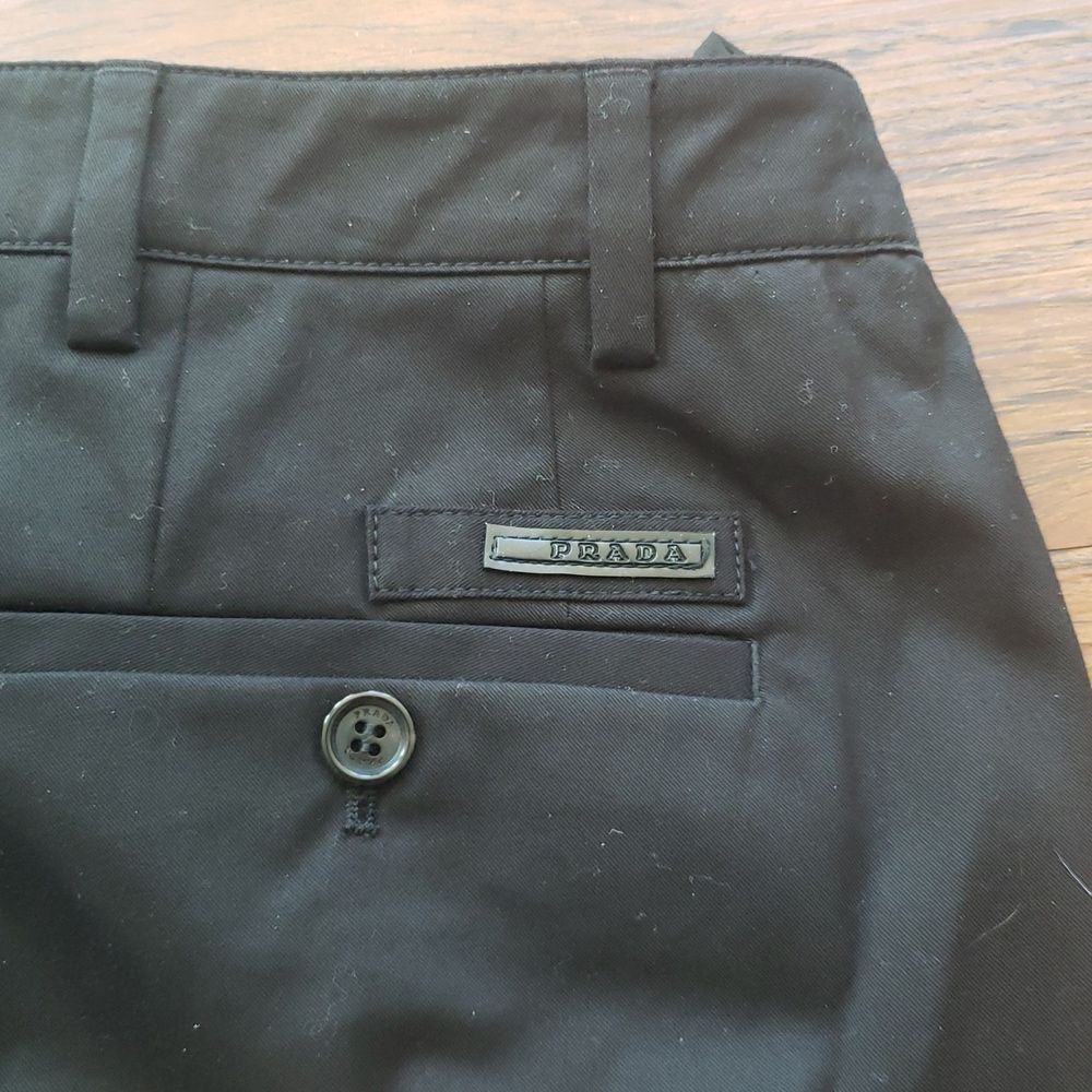 Prada Black Dress Pants Size 46 Chic Feminine Preppy Designer Business Work - Picture 8 of 8